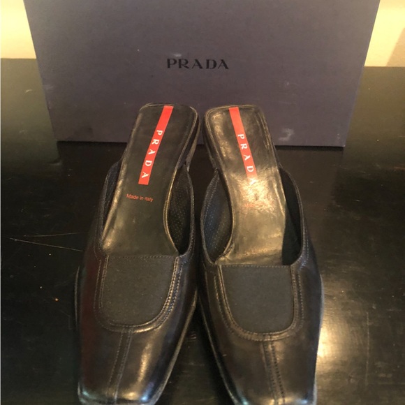 PRADA MULES with kitten heel size:7 black - Picture 4 of 8